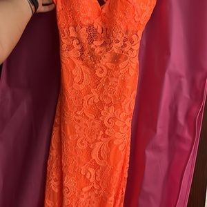 Neon Orange Prom Dress